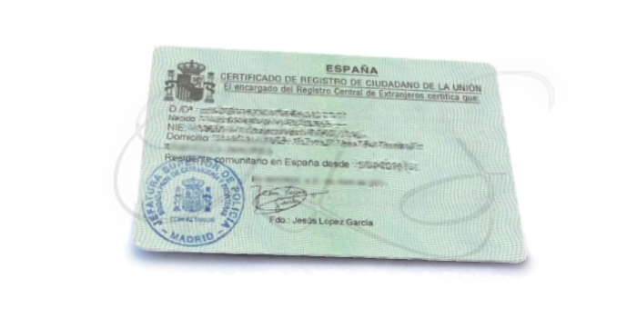 EU Citizen Spanish Residency Certificate